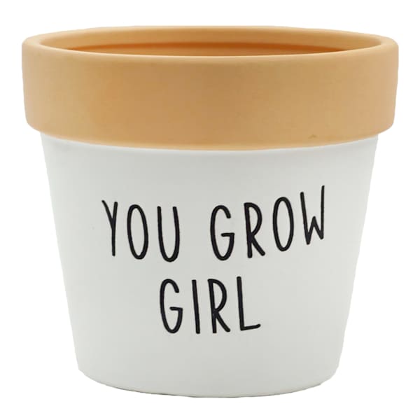 at home Indoor Crazy Plant Lady Ceramic Planter 5"