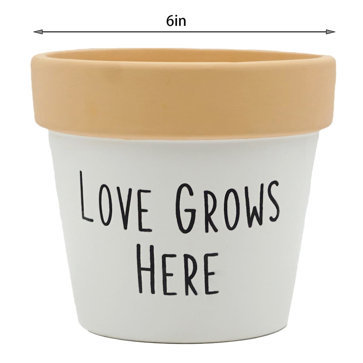 At Home Indoor Love Grows Here Ceramic Planter 5"