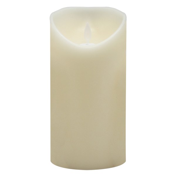 at home Ivory LED Pillar Candle 4x8