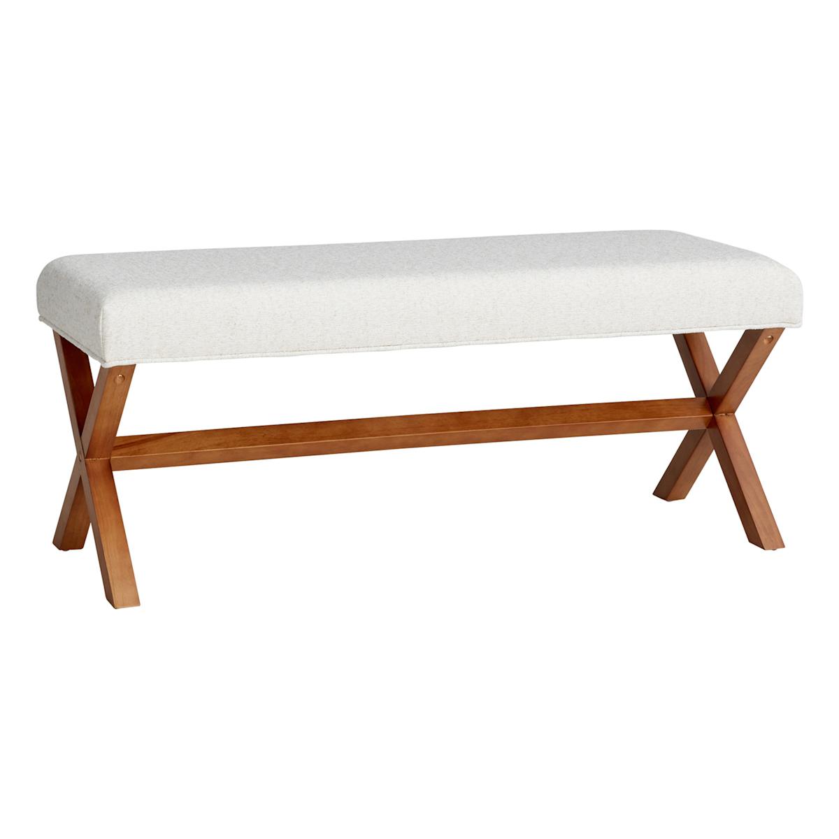 At Home Jordan Chenille Bench Ivory