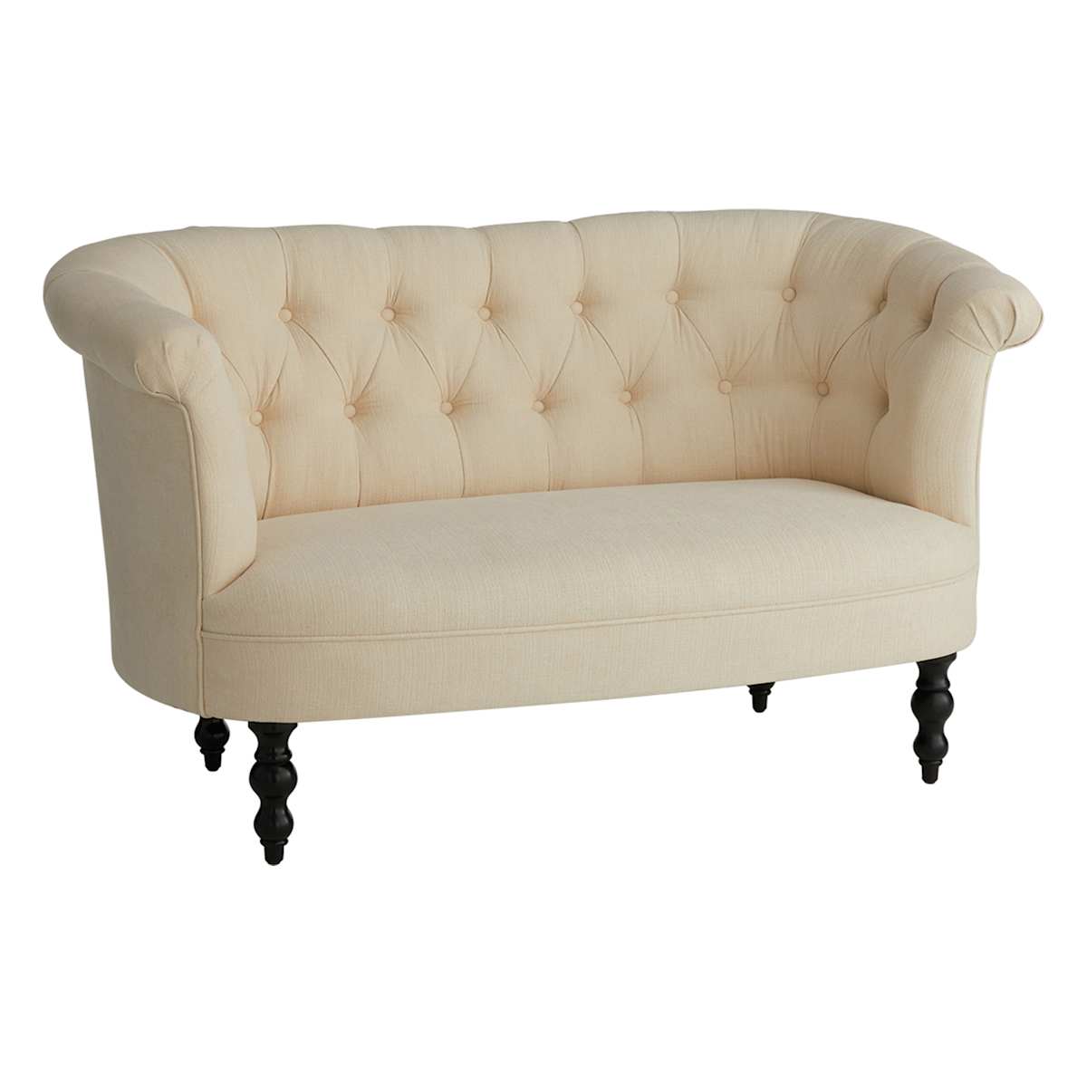 At Home Juliette Tufted Back Loveseat Ivory