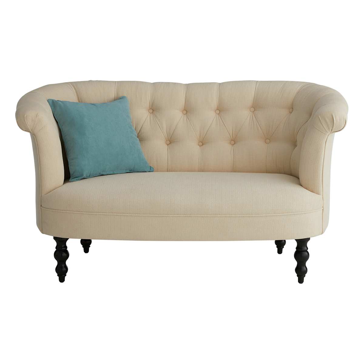 At Home Juliette Tufted Back Loveseat Ivory