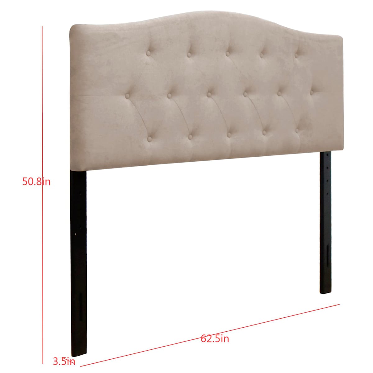 At Home Kane Beige Tufted Queen Headboard