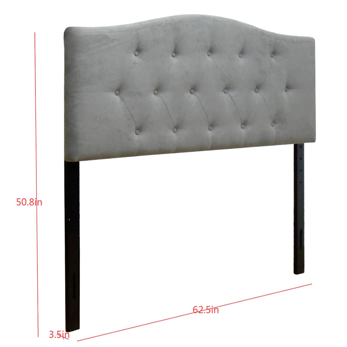 At Home Kane Grey Tufted Headboard Queen