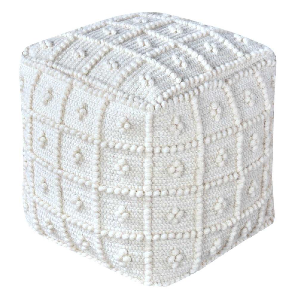 At Home Knots Cream Pouf