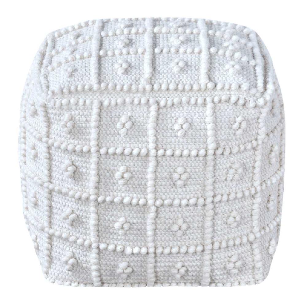 At Home Knots Cream Pouf