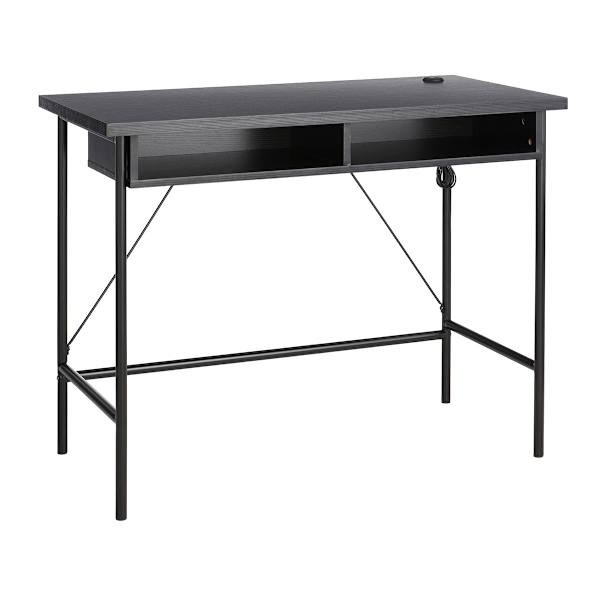 at home Lance Wood & Metal Desk Black