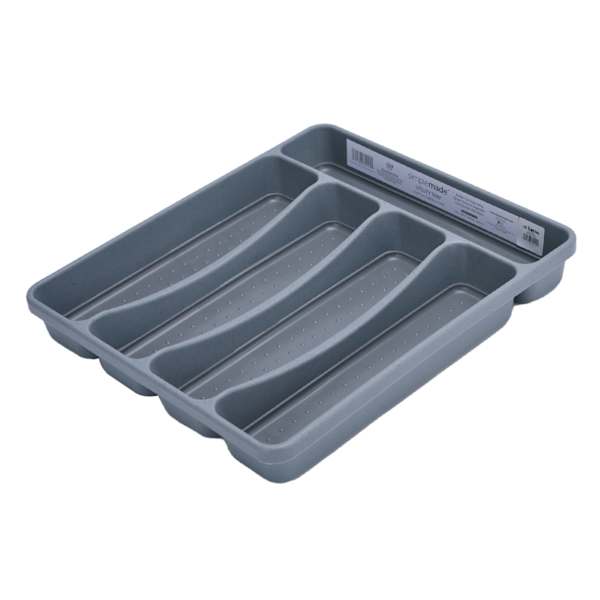 at home Large Silverware Organizer Tray Grey