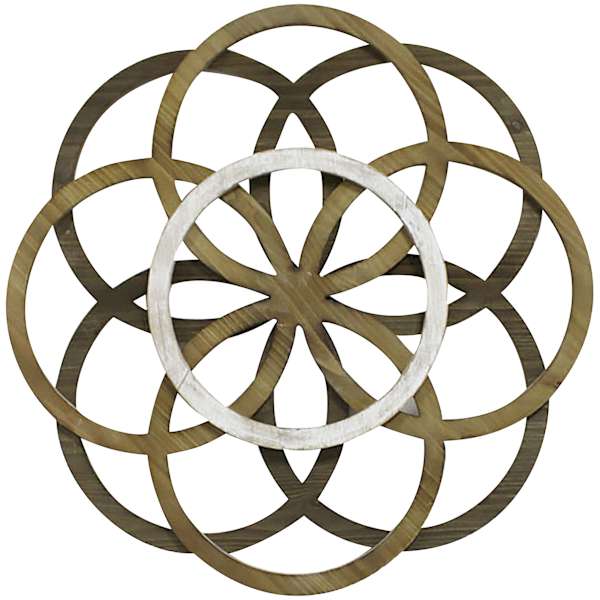 at home Layered Wooden Round Cutouts Wall Decor 27"