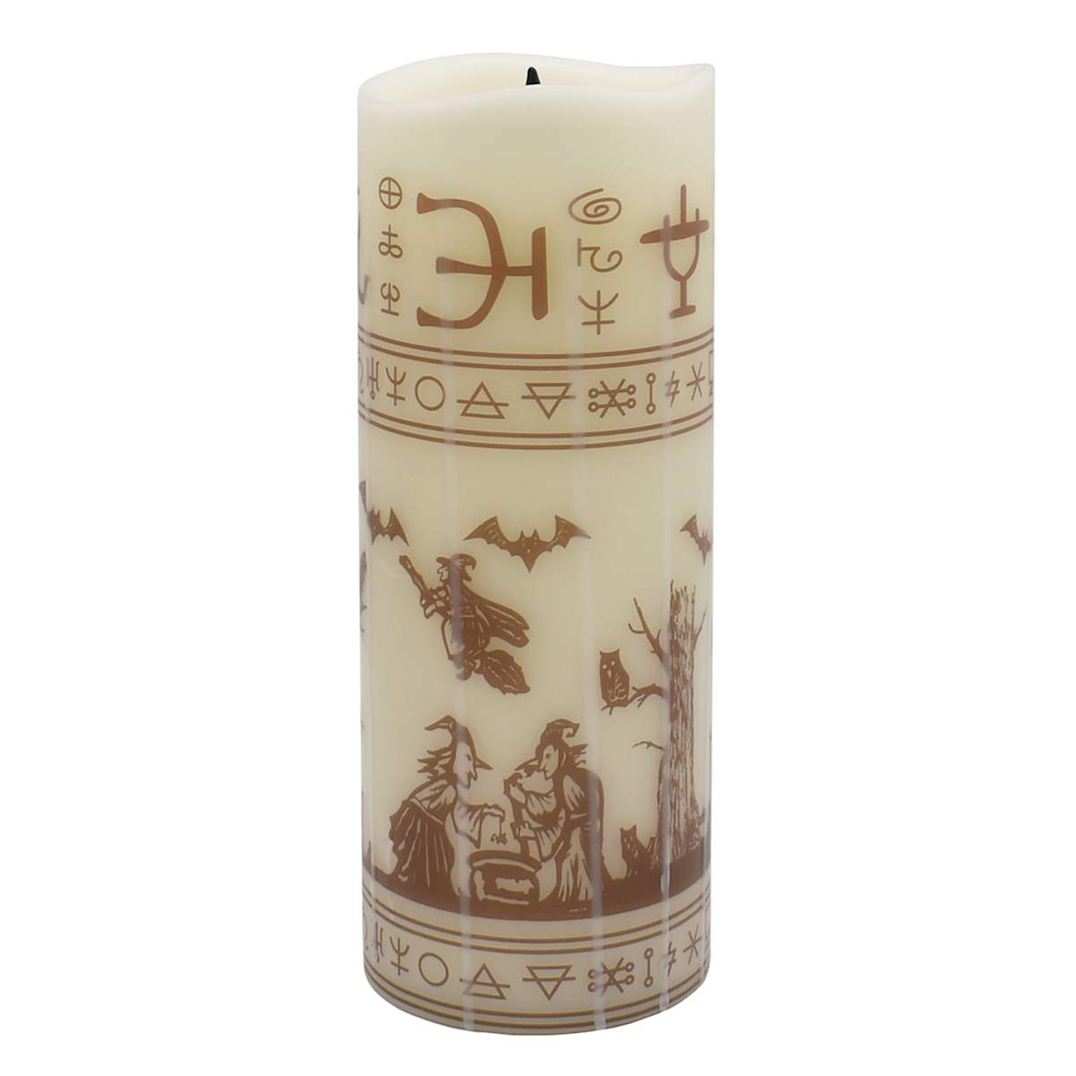 At Home LED Black Flame Pillar Candle 3x8