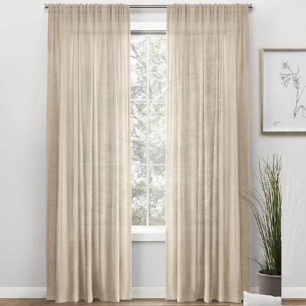 At Home Legacy Natural Sheer Curtain Panel 84"