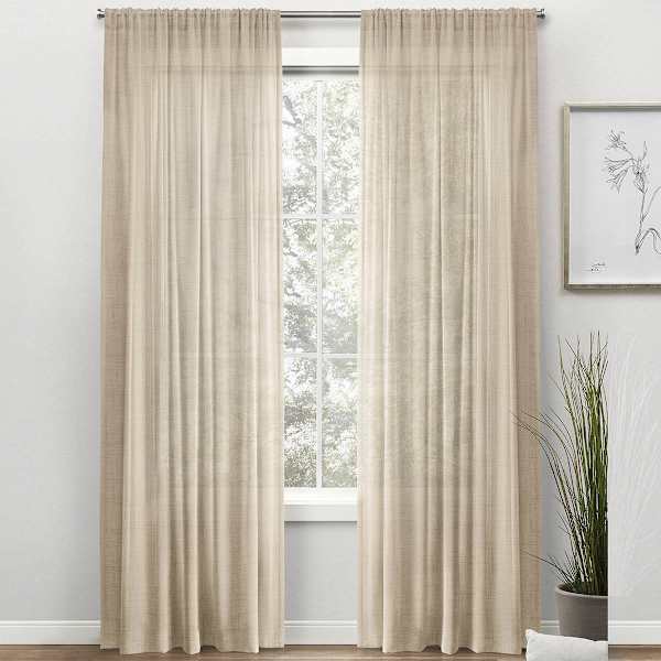 at home Legacy Natural Sheer Curtain Panel 84"