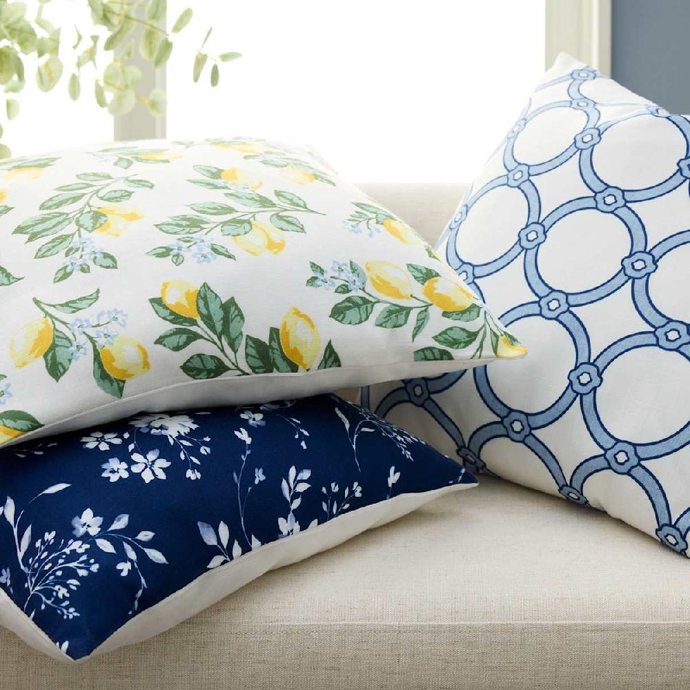 At Home Lemon Print Throw Pillow 18"