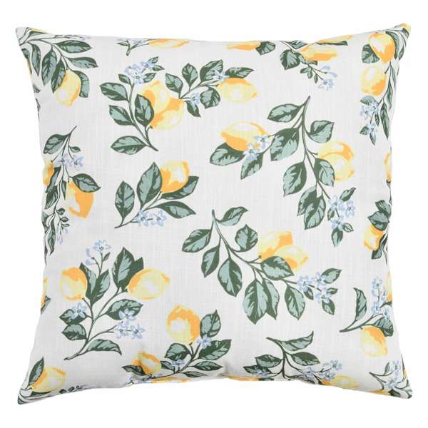 at home Lemon Print Throw Pillow 18"