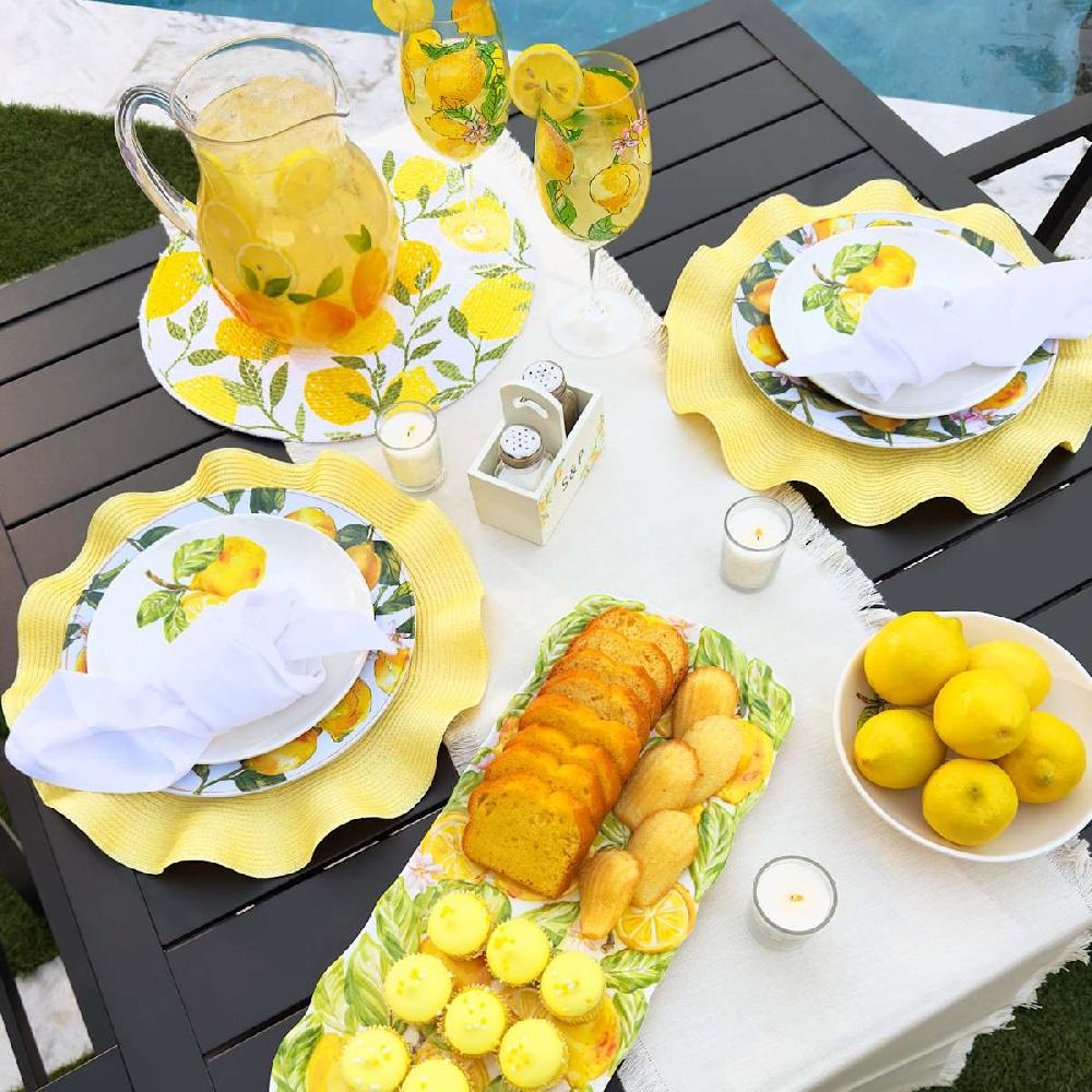 At Home Lemons Salt And Pepper Shakers With Caddy