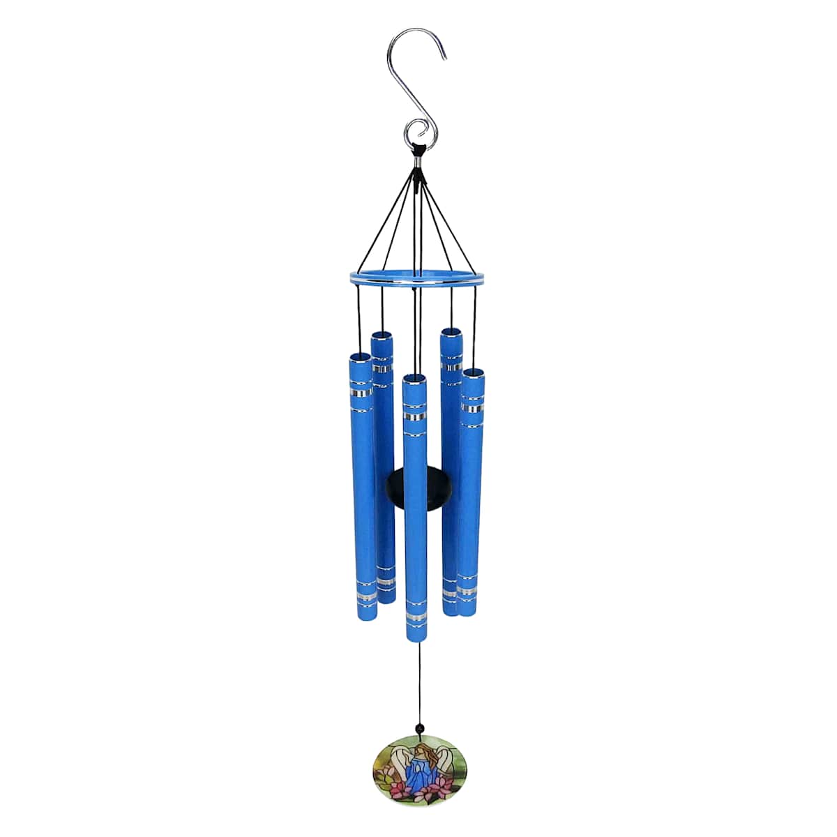 At Home Light Blue Metal Wind Chime 28"
