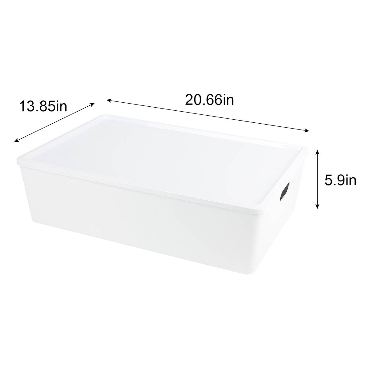 At Home Lisse White Bin With Lid 26l