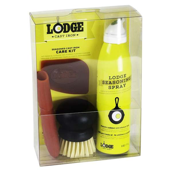 at home Lodge Seasoned Cast Iron Care Kit