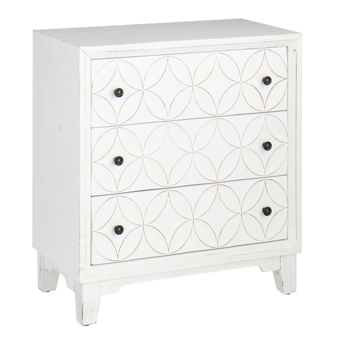 At Home Lorie 3-Drawer Wooden Cabinet White