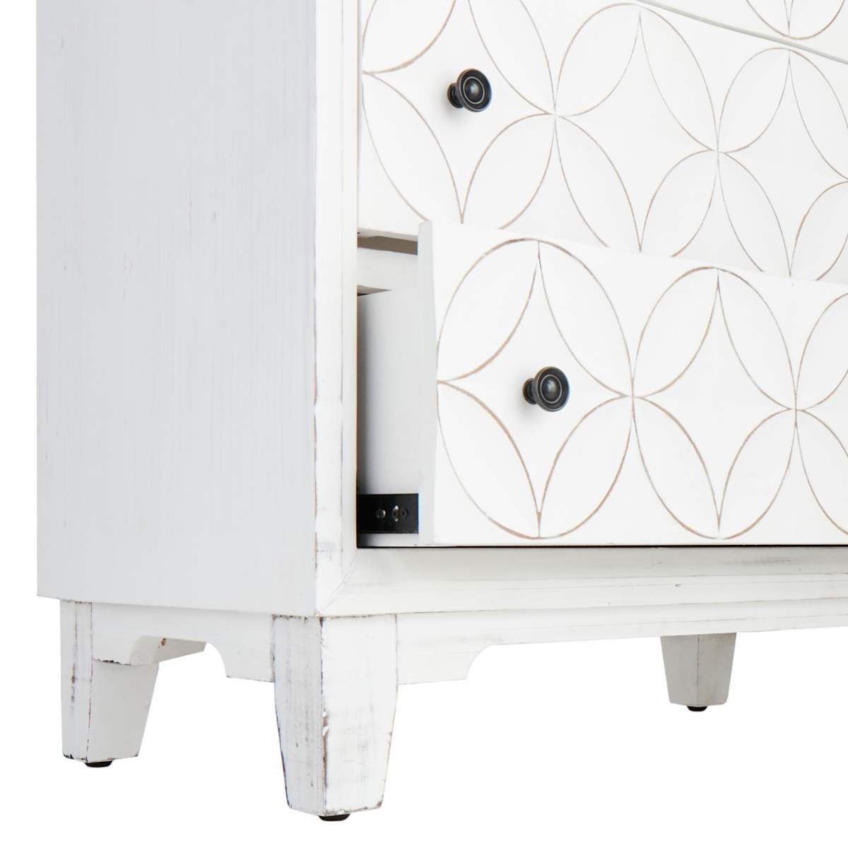 At Home Lorie 3-Drawer Wooden Cabinet White
