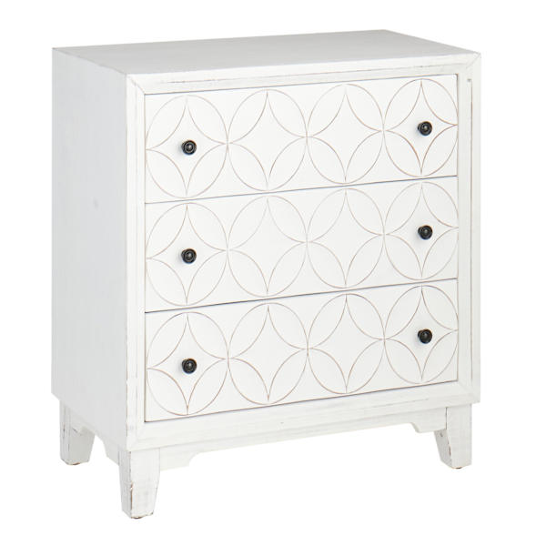 at home Lorie 3-Drawer Wooden Cabinet White