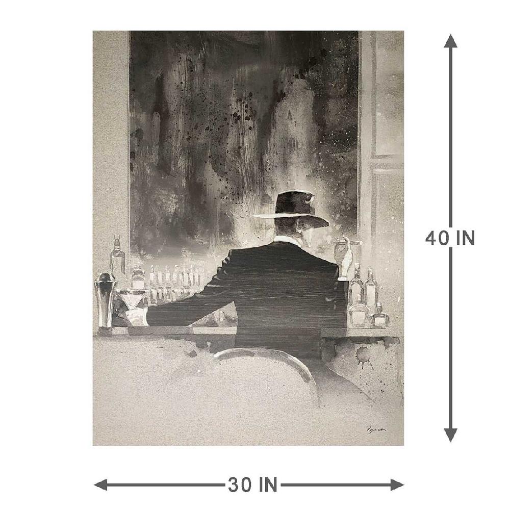 At Home Man With Cigar Canvas Wall Art 30x40