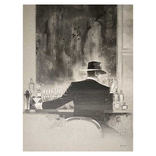 at home Man with Cigar Canvas Wall Art 30x40