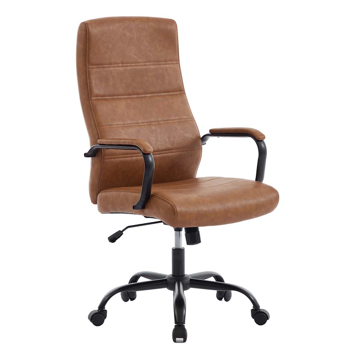 At Home Matthew Faux Leather Office Chair Cognac