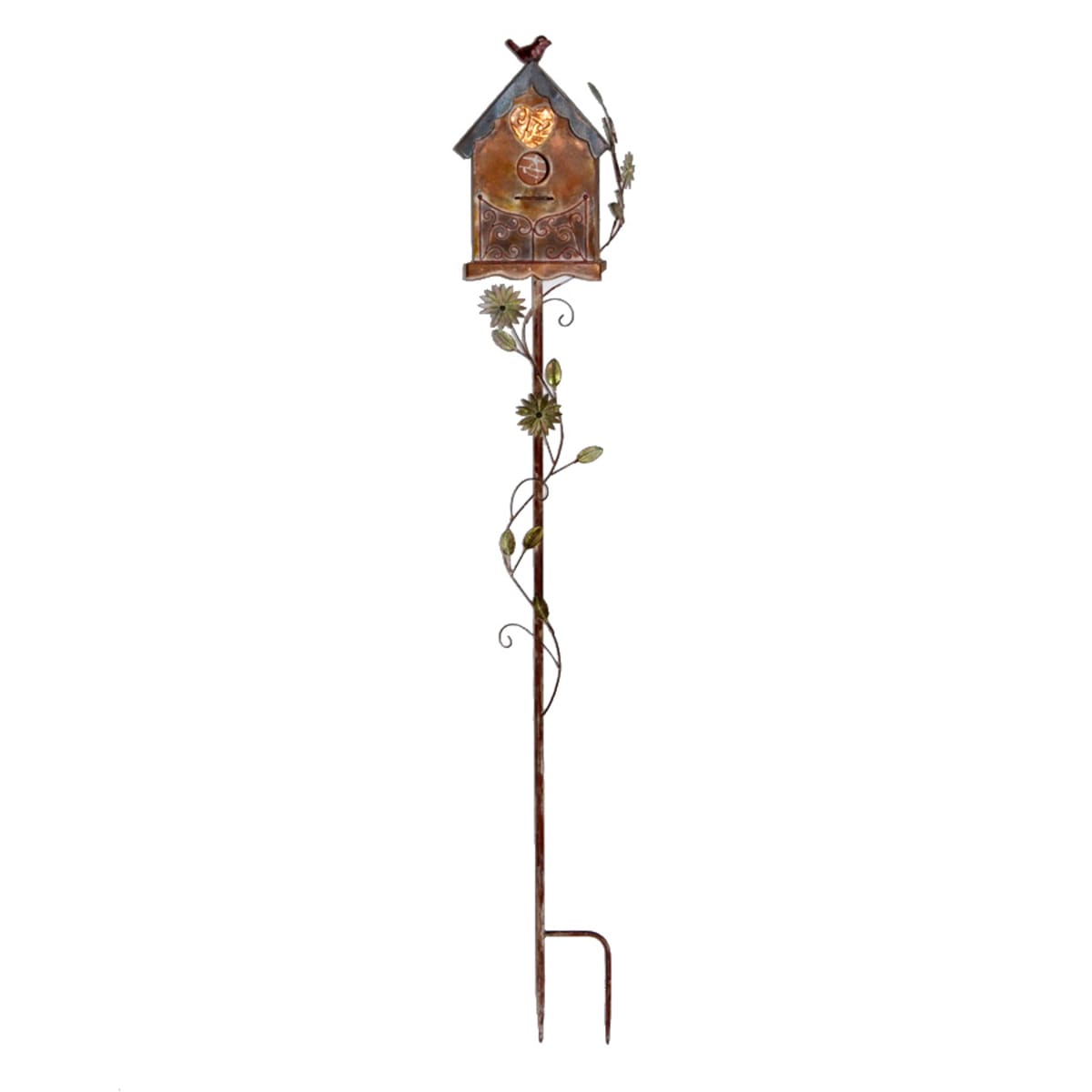 At Home Metal Bird House Yard Stake 57"