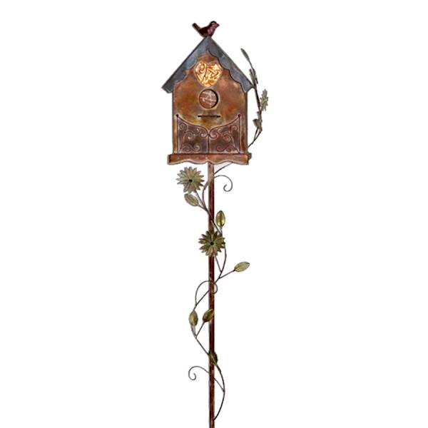 at home Metal Bird House Yard Stake 57"