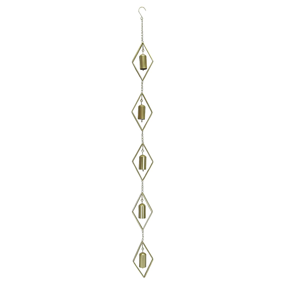 At Home Metal Diamond Gold Wind Chime 50"