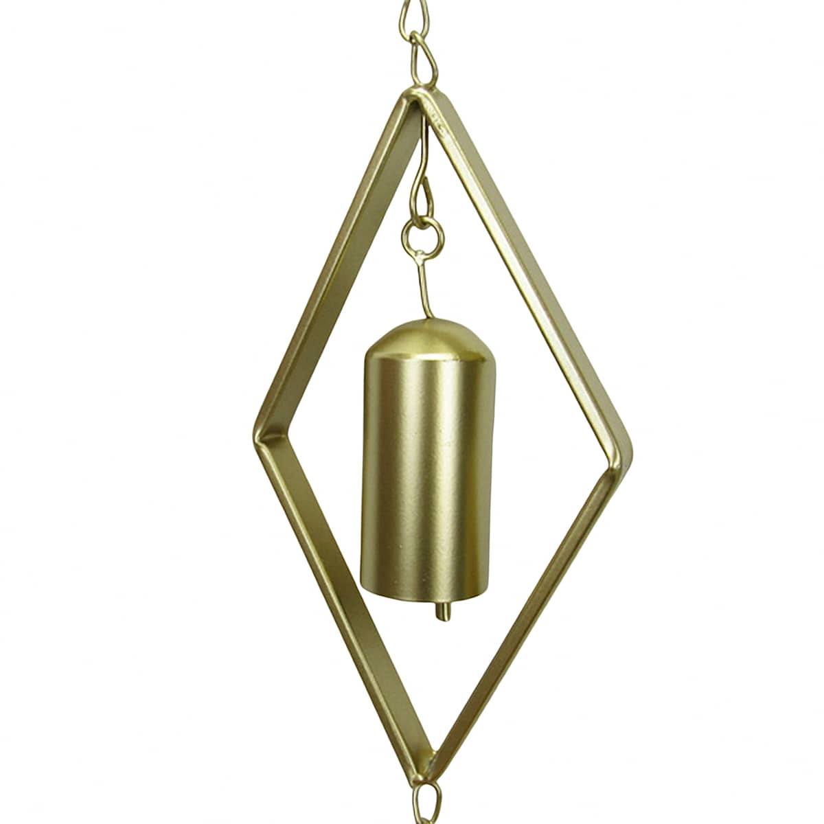 At Home Metal Diamond Gold Wind Chime 50"