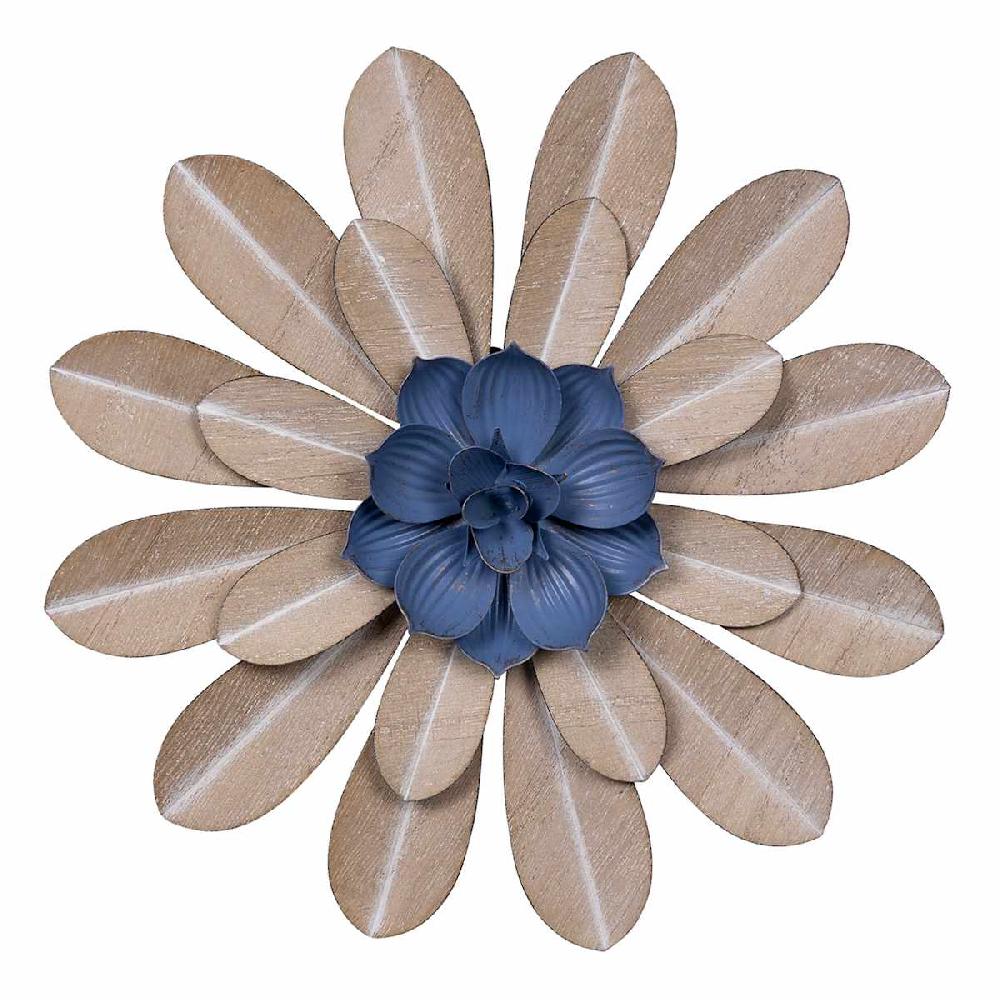 At Home Metal Flower Wall Art 8"