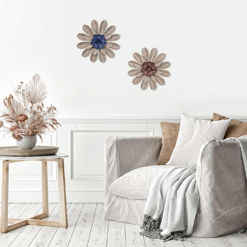 At Home Metal Flower Wall Art 8"