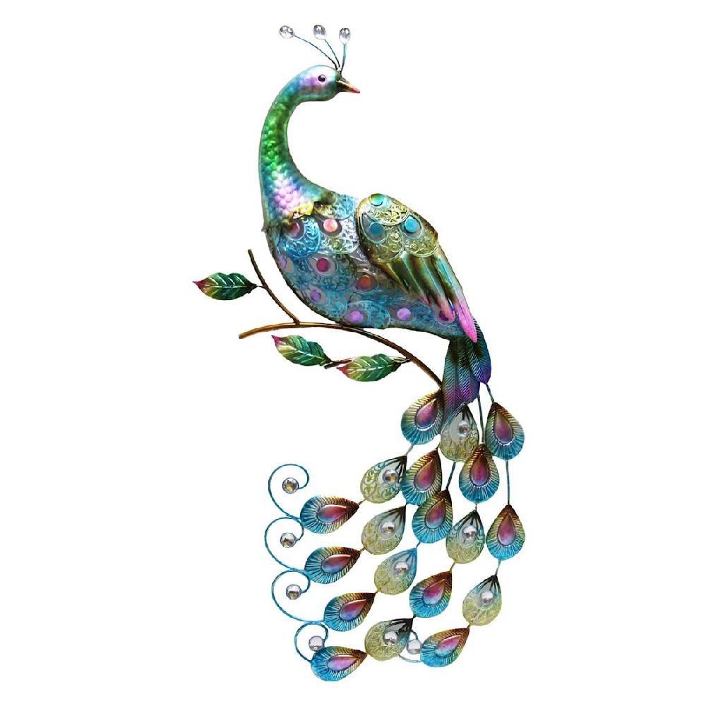 At Home Metal Peacock Outdoor Wall Decor 31"