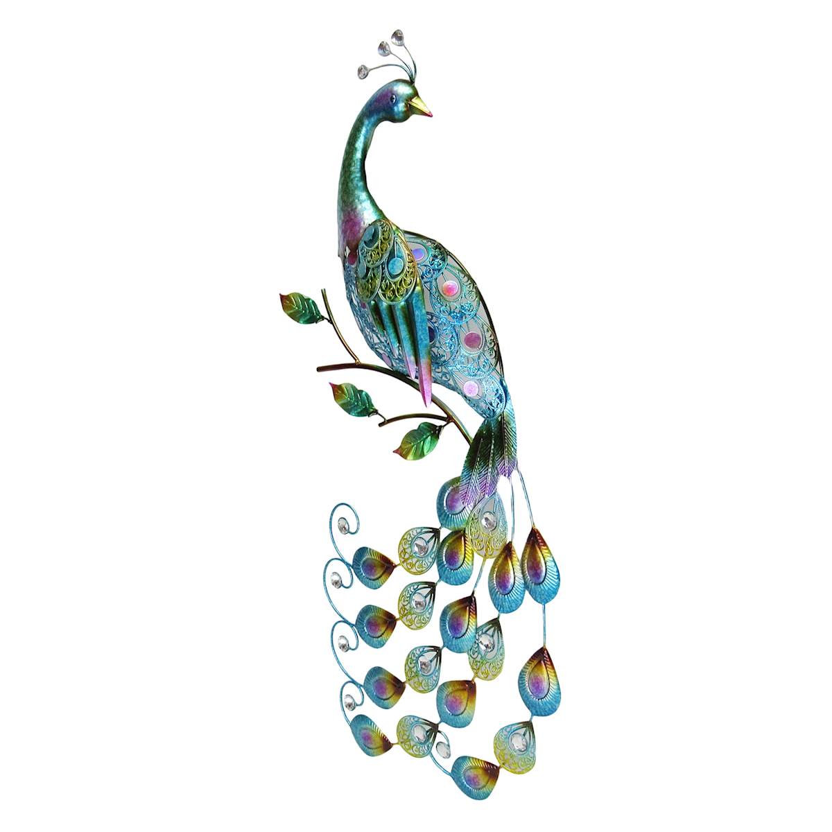 At Home Metal Peacock Outdoor Wall Decor 31"