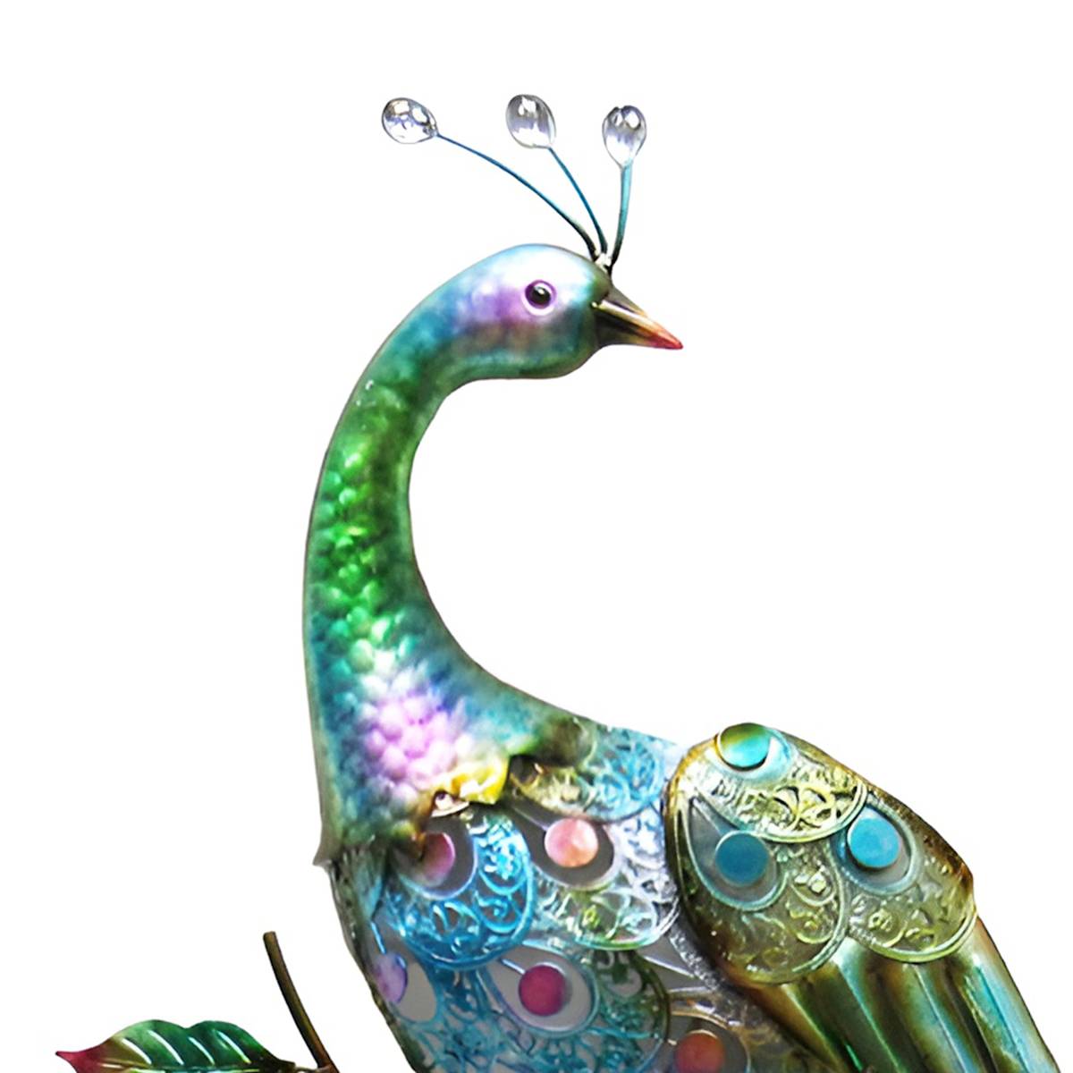 At Home Metal Peacock Outdoor Wall Decor 31"