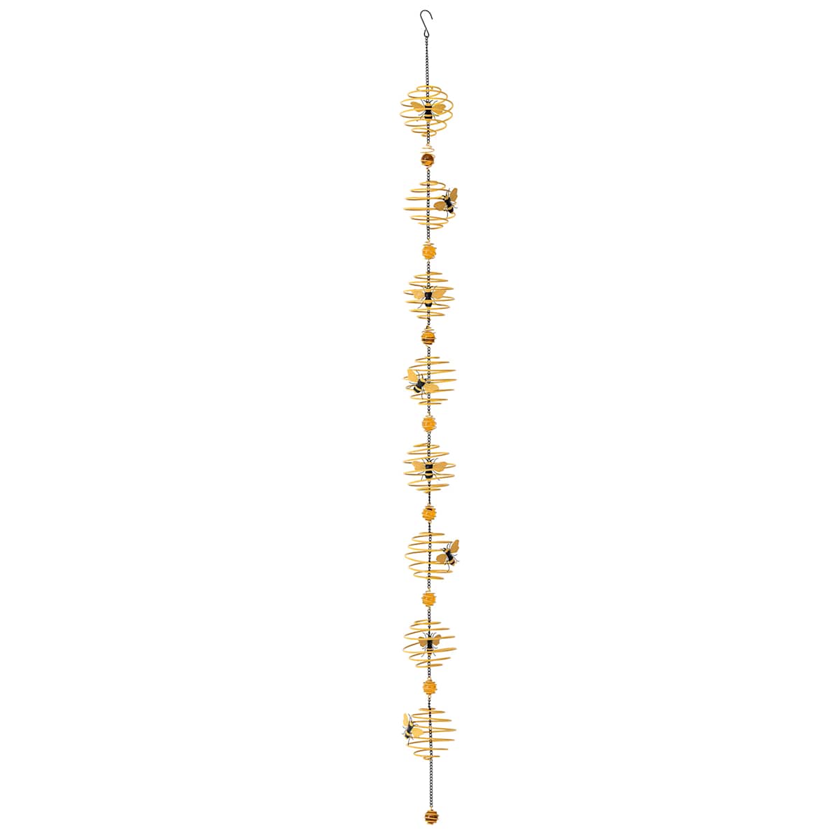 At Home Metal Spiral Bee Rain Chain 60"