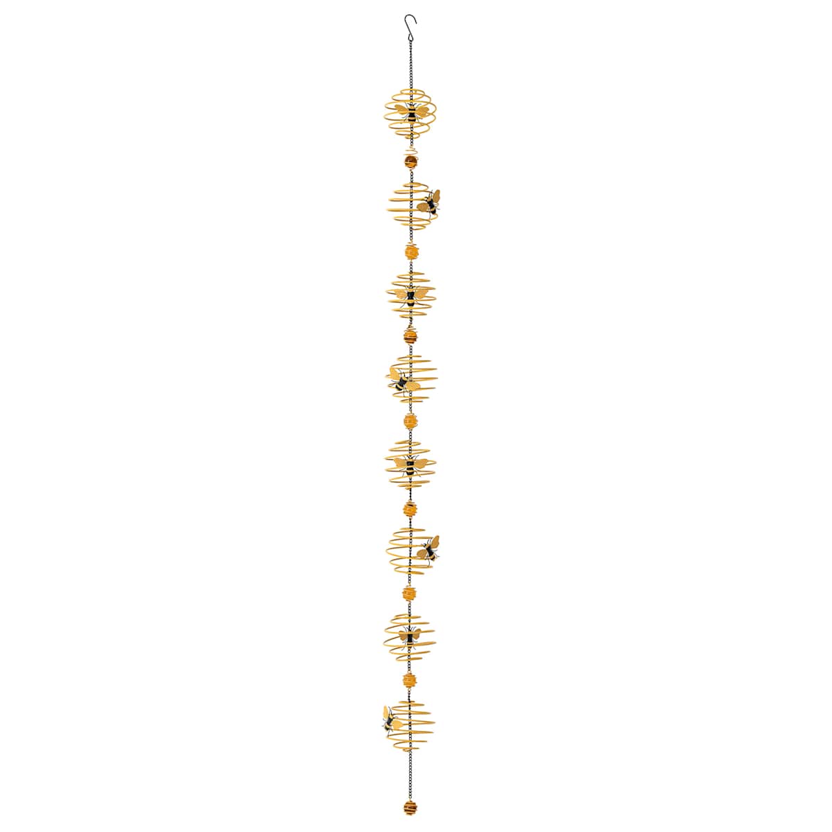 At Home Metal Spiral Bee Rain Chain 60"