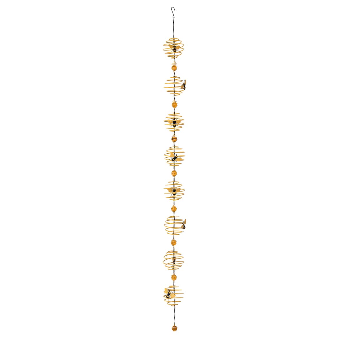 At Home Metal Spiral Bee Rain Chain 60"