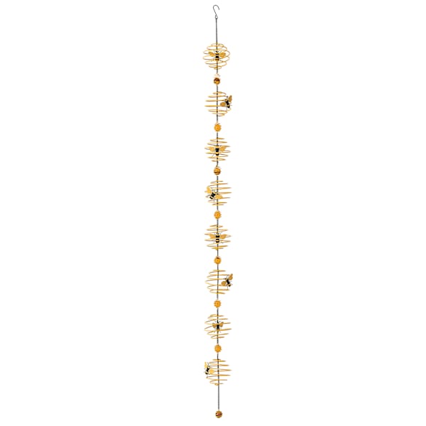 at home Metal Spiral Bee Rain Chain 60"