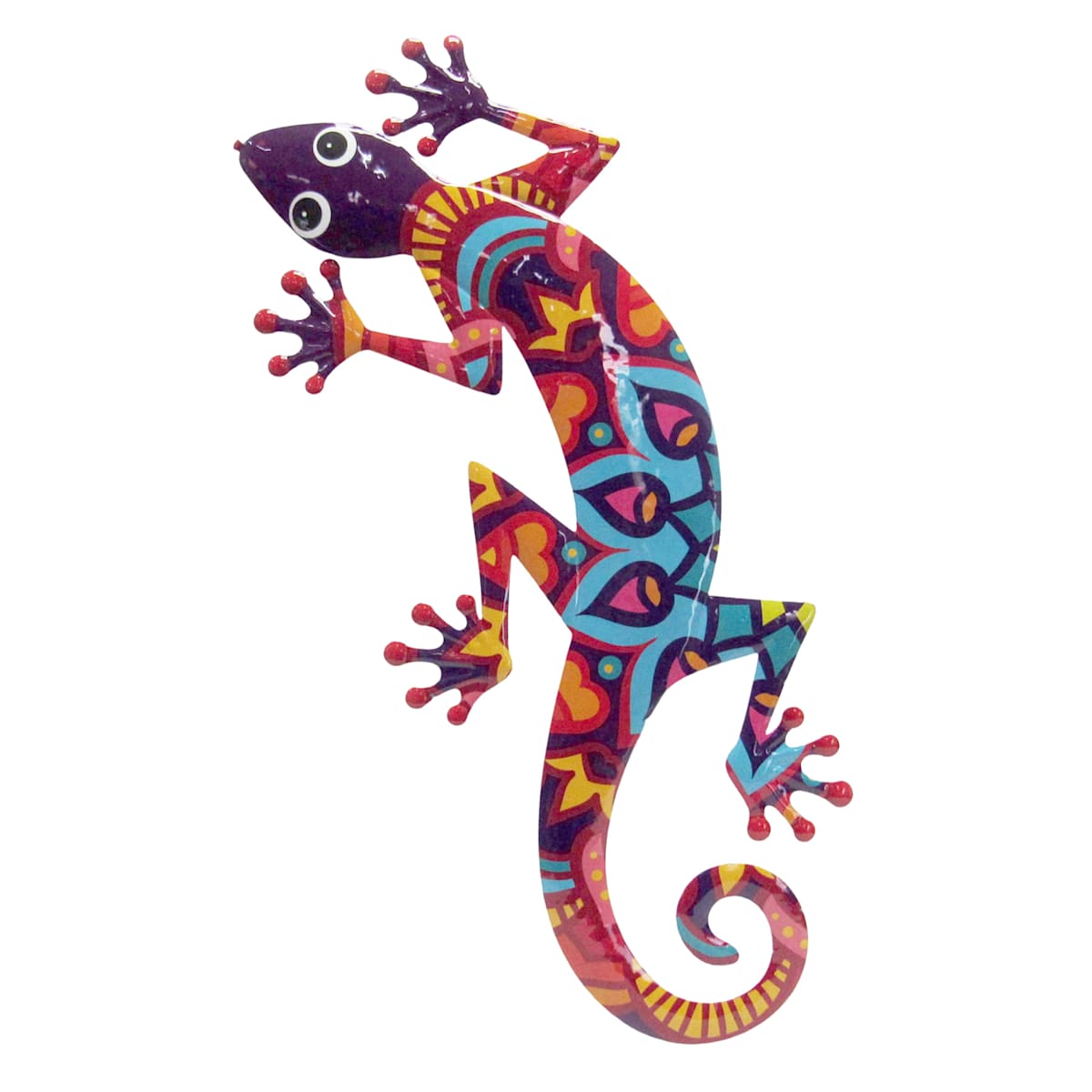 At Home Metal Talavera Gecko Outdoor Wall Decor 28"