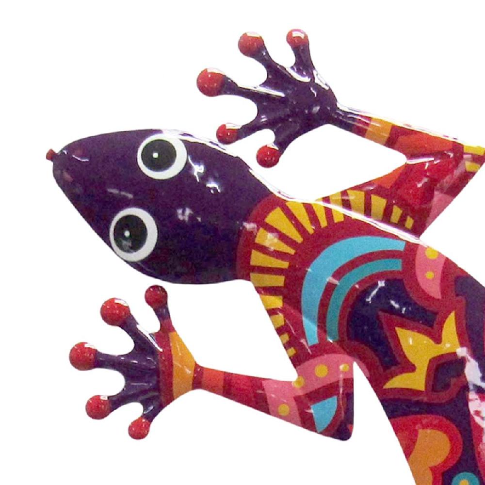 At Home Metal Talavera Gecko Outdoor Wall Decor 28"