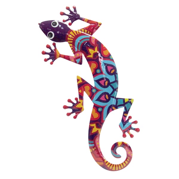 at home Metal Talavera Gecko Outdoor Wall Decor 28"