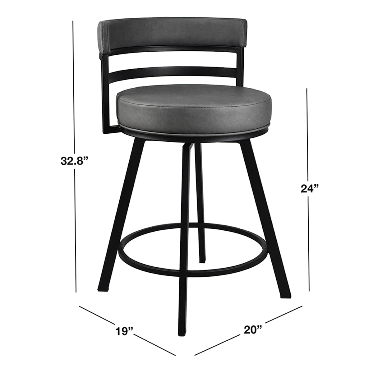 At Home Milo Counter Stool Dark Grey