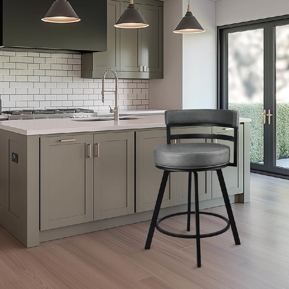 At Home Milo Counter Stool Dark Grey