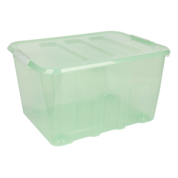 at home Mint Storage Tote with Latch & Wheels 52l