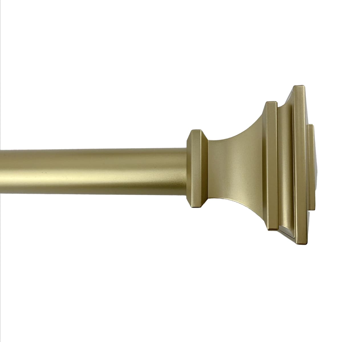 At Home Mitchell 1" Brass Square Curtain Rod 18-36"