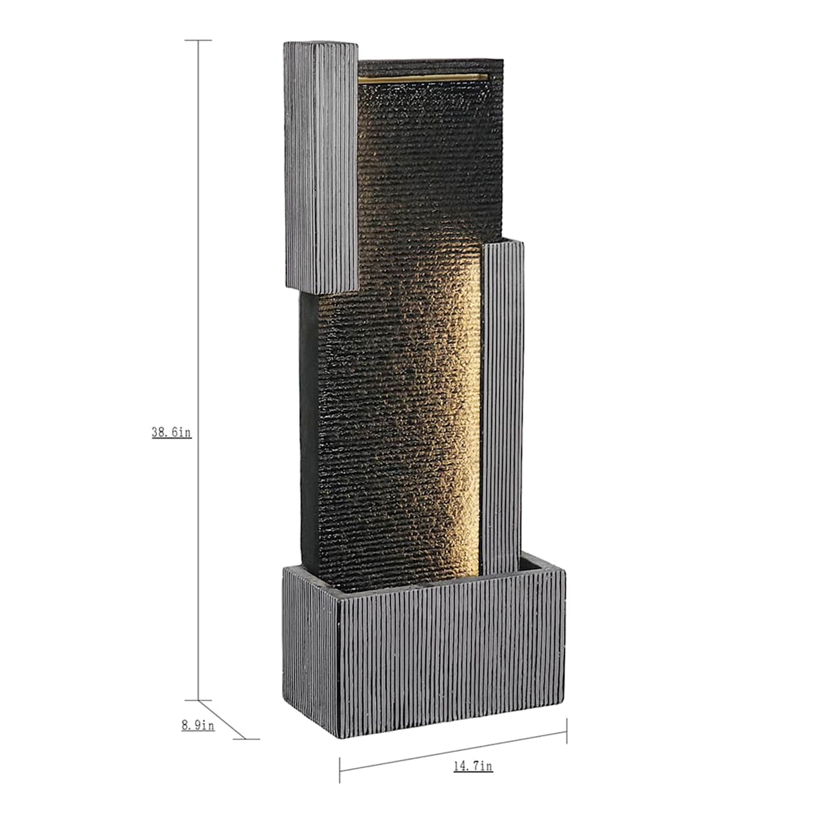 At Home Modern Waterfall Outdoor Fountain 40"