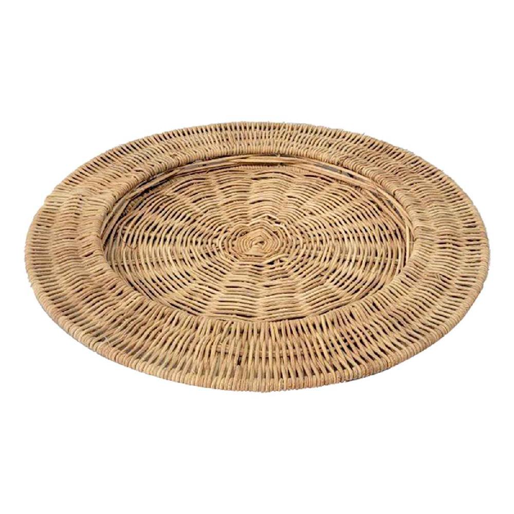 At Home Natural Rattan Charger Plate 13.8"